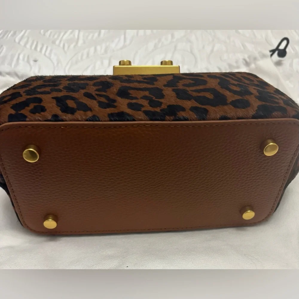 Like New Brandon Blackwood Elizabeth Leopard Calf Hair Doctor Satchel Bag - Picture 5 of 8